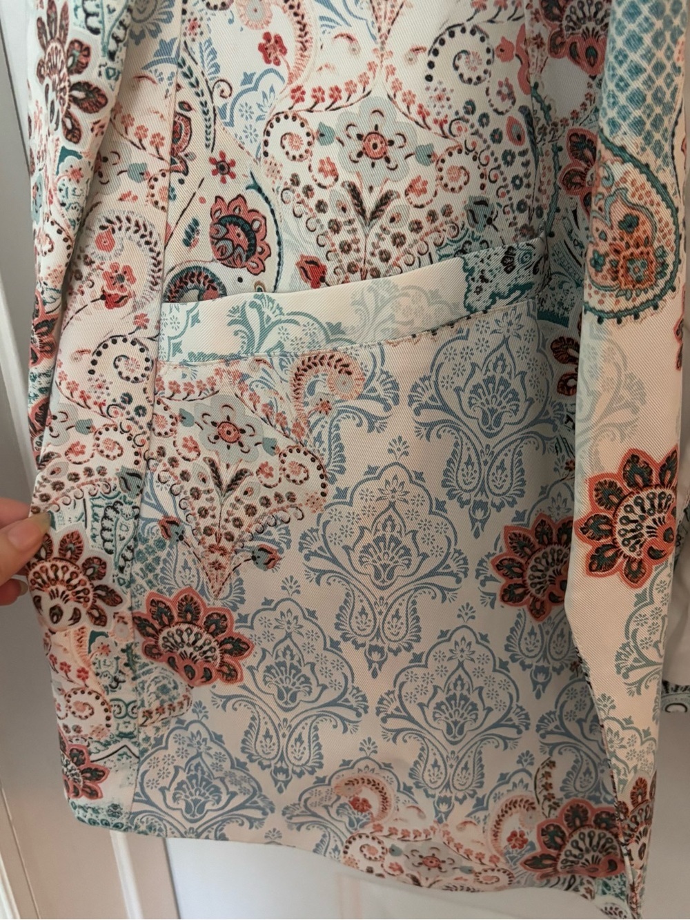 Chico’s Moroccan Elegance blazer Large Paisley coastal grandma NWT - Picture 6 of 13
